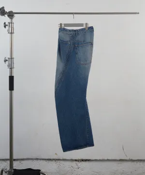 3D TWISTED WIDE LEG JEANS "VINTAGE FADED INDIGO"