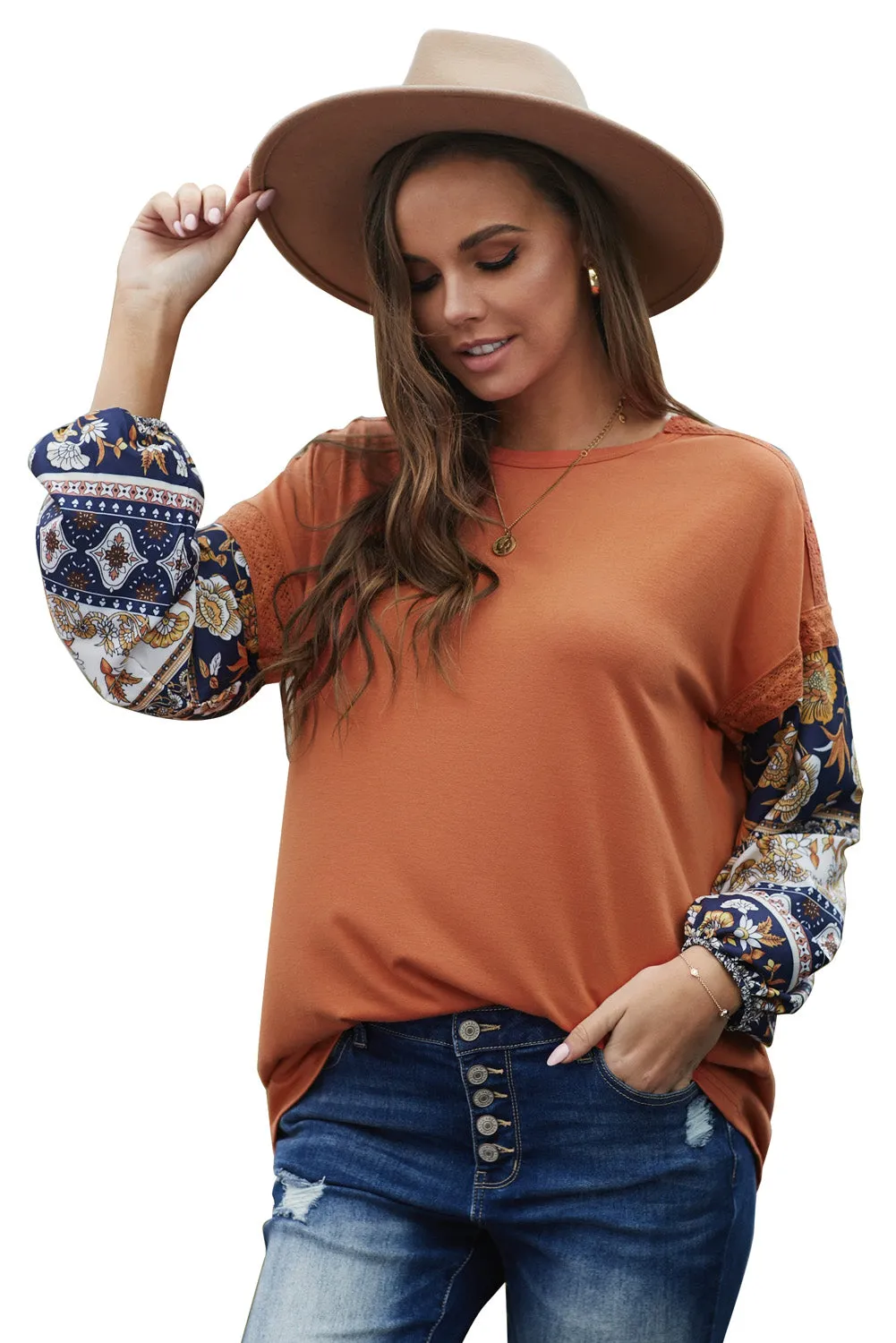 Boho Balloon Sleeve Top