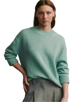 Cashmere Boy Crew in Aqua