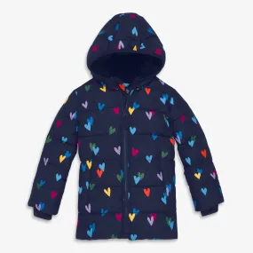 Clearance parka puffer coat in confetti hearts