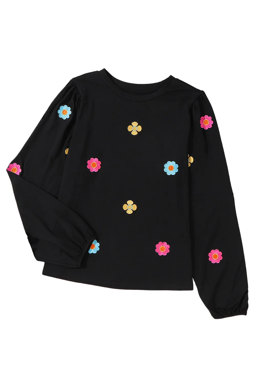 Floral Embroidered Puff Sleeve Top