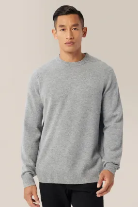 Good Man Cashmere Crew Neck Sweater, Grey Heather