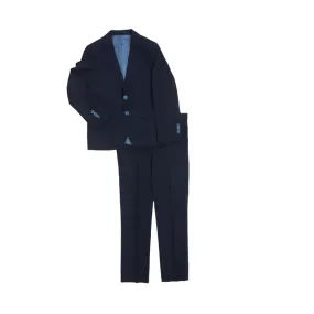 isaac Mizrahi Boys Slim 2 Piece Navy Check Suit_Navy ST2542