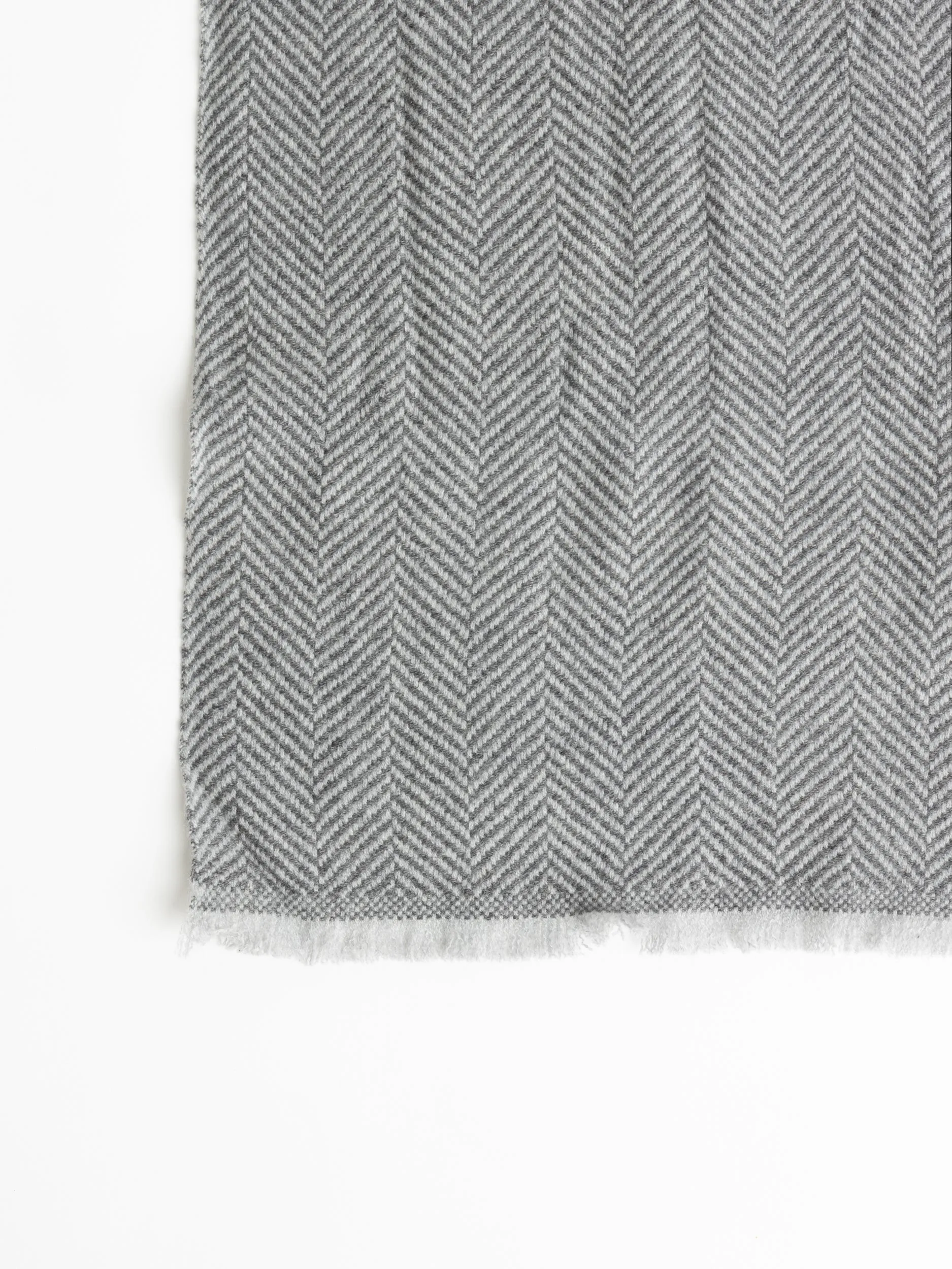 Light Grey Cashmere Chevron Scarf