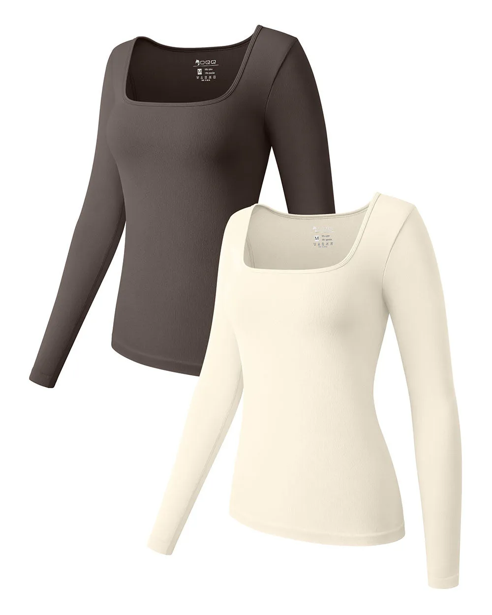 Long Sleeve Square Neck Tops