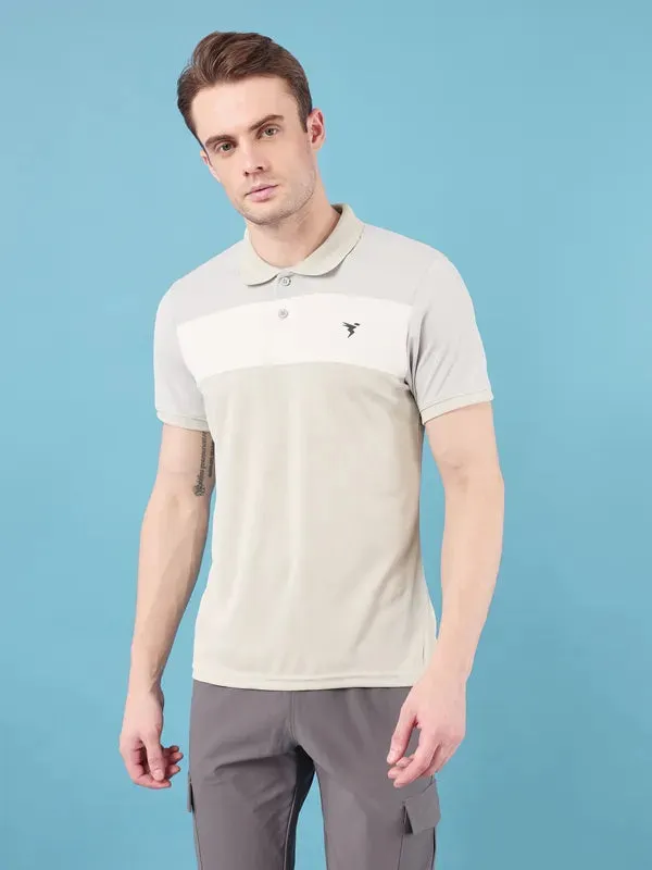 Men Colorblock Slim Fit Polo T-shirt with TECHNO COOL 