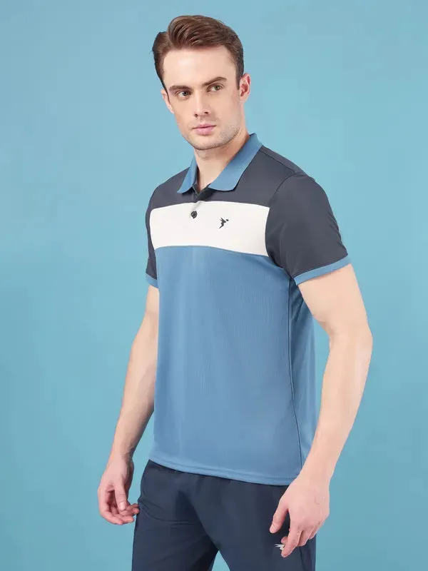 Men Colorblock Slim Fit Polo T-shirt with TECHNO COOL 