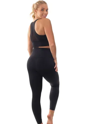 Mesh Racer Bra   High Waisted Leggings Athleisure Set