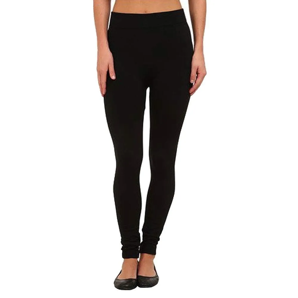 Nicole Miller Fleece Lined Seamless Leggings - Black - 1X/2X