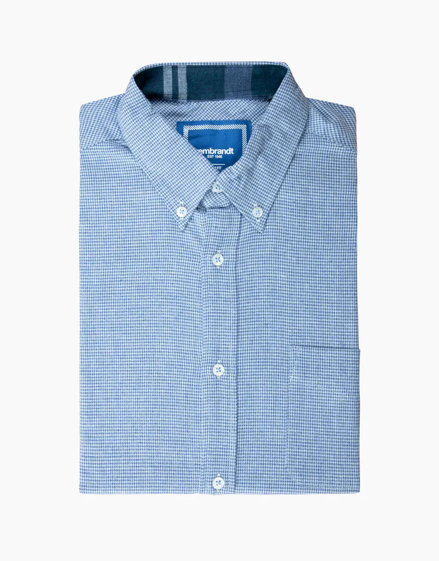 Ohope Blue Houndstooth Flannel Shirt