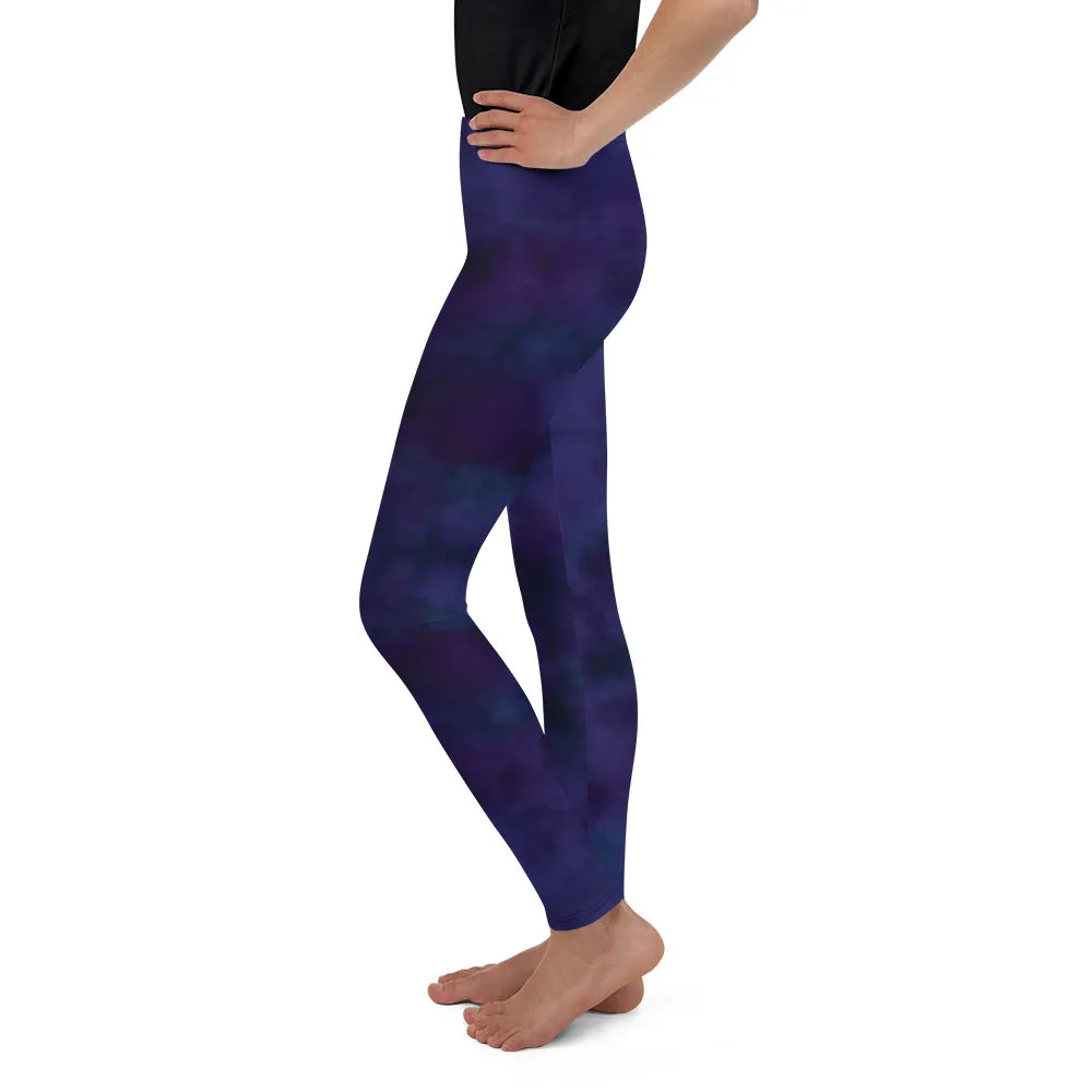 Purple Tie Dye Youth Leggings,Girls and Boys Matching Family Outfits