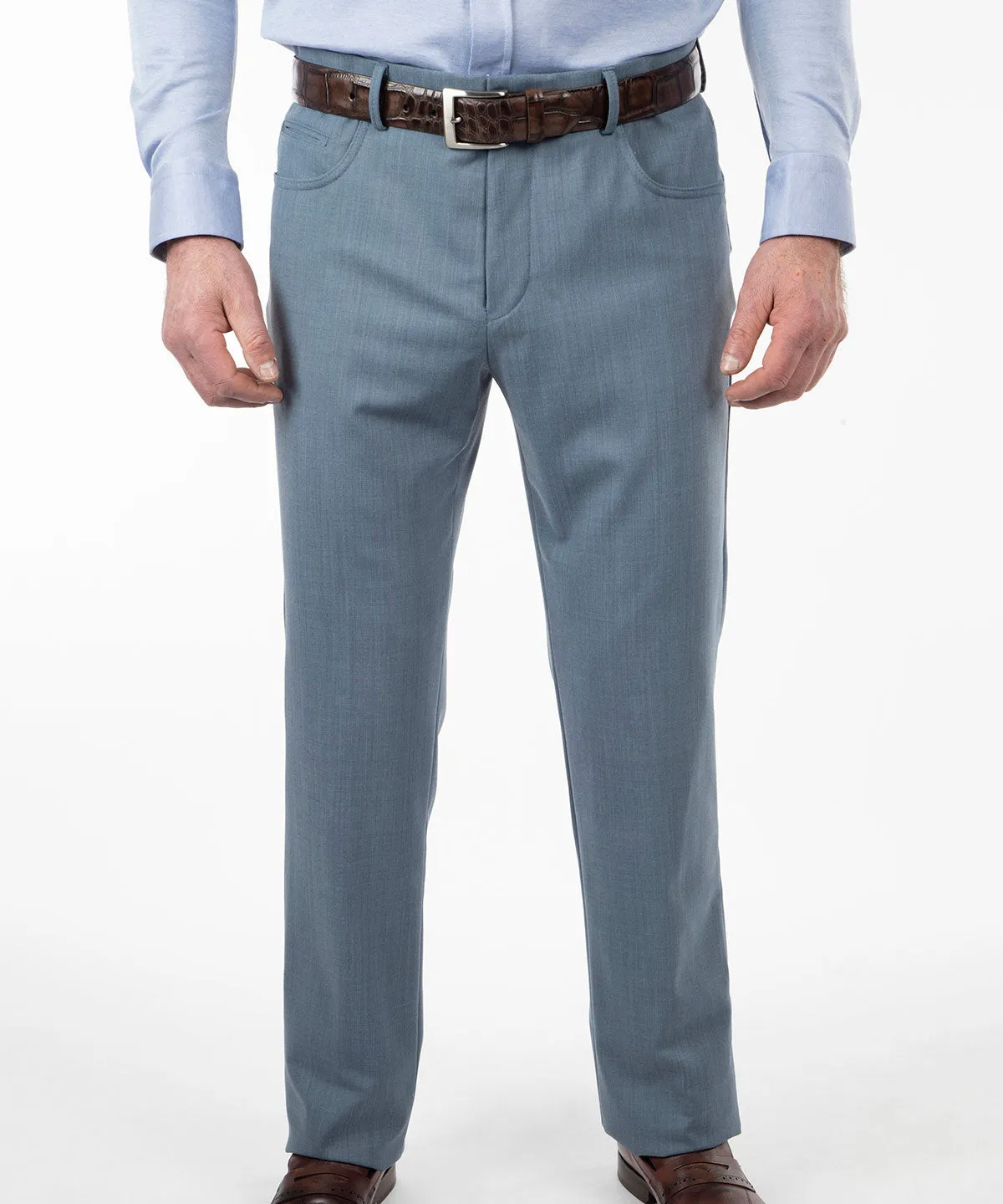 Signature Bi-Stretch Serge Wool 5-Pocket Pants