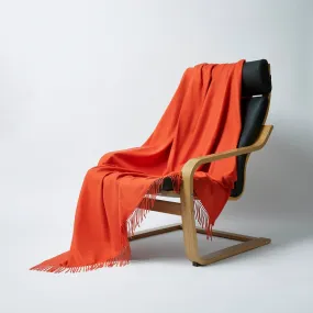 Vibrant Orange Cashmere Blanket | Johnstons of Elgin