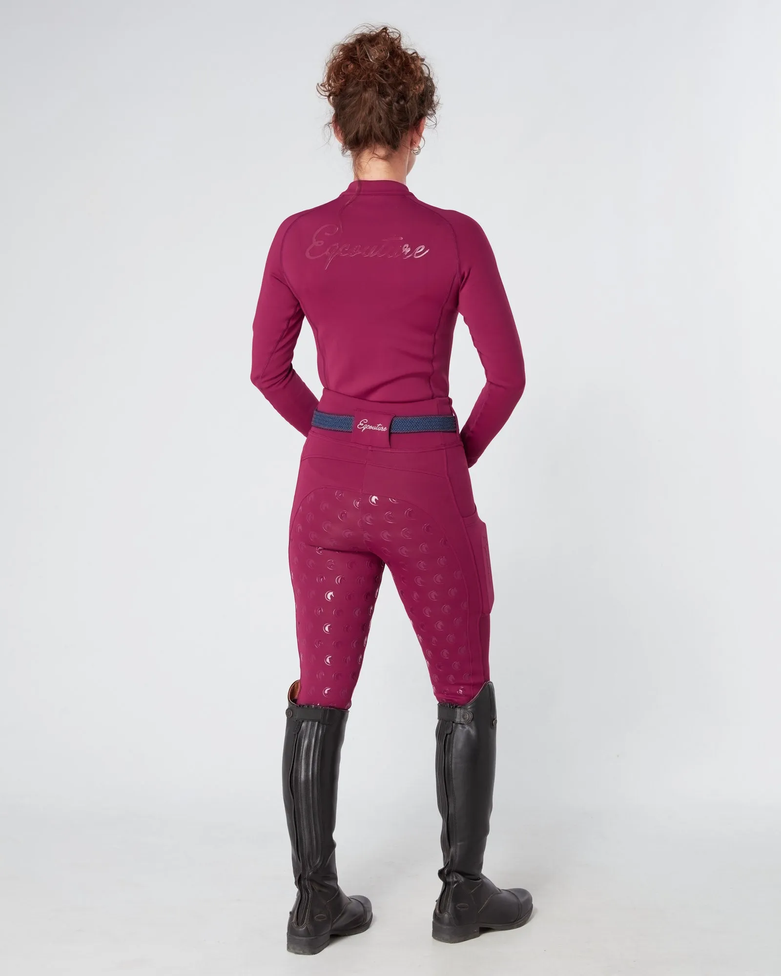 WINTER Thermal Deep Ruby Riding Leggings / Tights with Phone Pockets - WATER RESISTANT